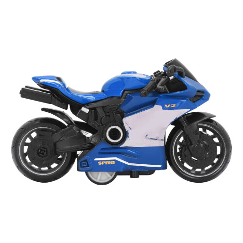 Blaues Pull-Back-Motorradmodell aus Legierung, 9 cm, Spielzeug