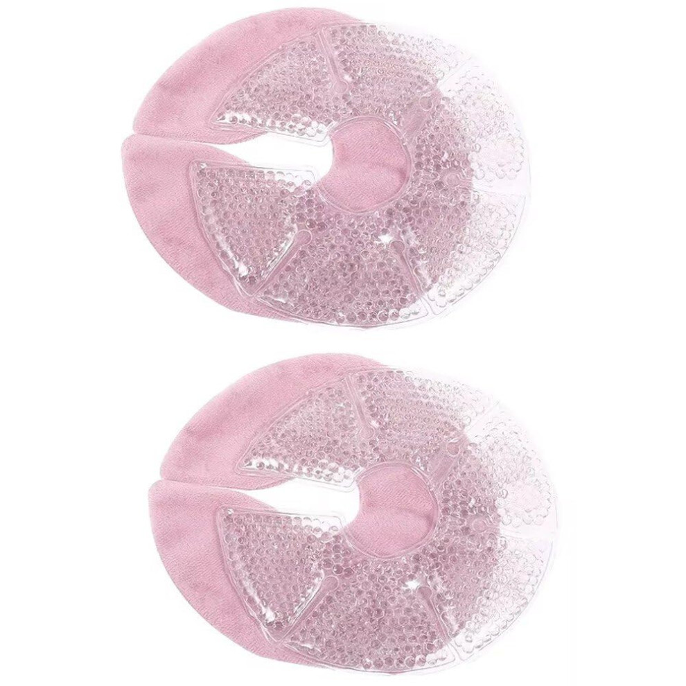 Pink Nursing Gel Pads, 1 Pair, Hot Cold Reusable Breast Therapy Gel Pads For Nursing Pain Relief,