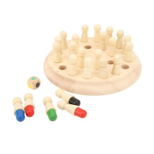 Memory-Match-Schach – Holz/Kunststoff, farbiges Brett