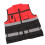 Safety Reflective Work Vest Free Size Red & Black Zipper Front 14