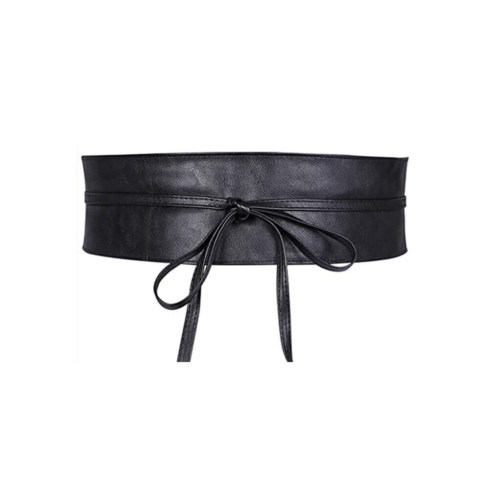 Ceinture obi en cuir synthétique pour femme, style bohème, ajustable (L)