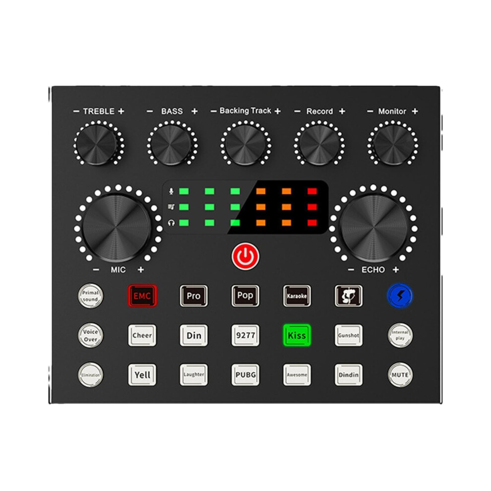 Portable Streaming Mixer Sound Card 7-Mode Live Streaming Karaoke Audio Interface For Pc Recording Youtube Twitch Compatible 6482260490120