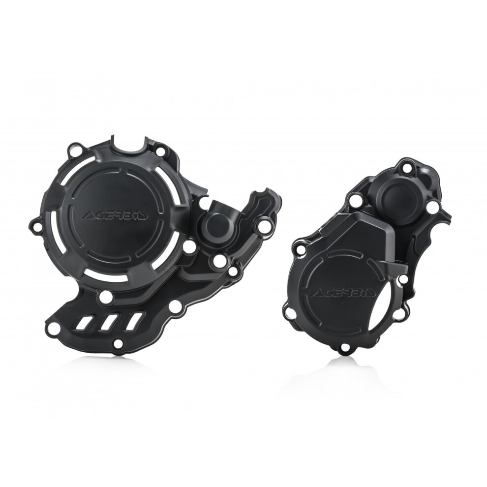 Acerbis Black X-Power Engine Covers Kit - Ktm Exc-F 250/350 2017-23, Husqvarna Fe 250/350 2017-23