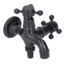 All Copper Wall Mount European Retro Cold Hot Bathroom Sink Tap 607g