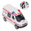 Pull Back roter Krankenwagen 14x6x7.5cm, 140mAh AG13 9