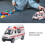Pull Back roter Krankenwagen 14x6x7.5cm, 140mAh AG13 7