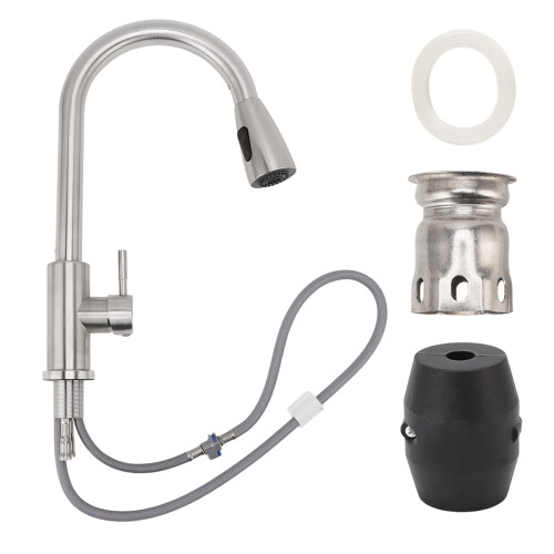 Universal Stainless Steel Pulldown Kitchen Faucet 360 Rotatable 1