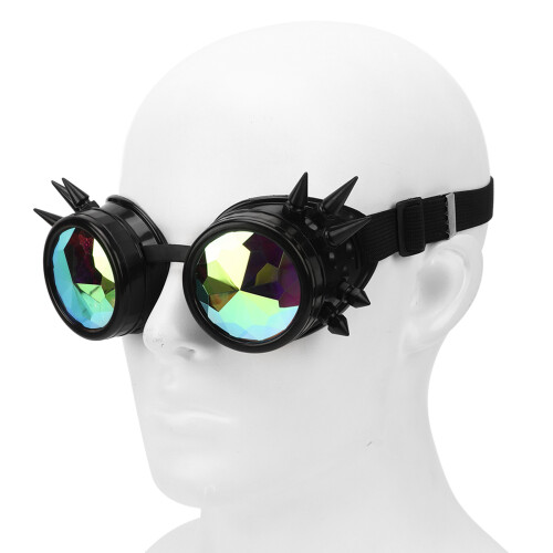 Steampunk-Goggles PC/ABS elastisches Band Einheitsgröße Schwarz
