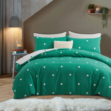 (Super King Printed Duvet Cover 3 Piece) Luxury Green Bedding Set Duvet Cover Fitted Sheet