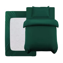 (King Plain Duvet Cover Set 4PCS ) Luxury Green Bedding Set Duvet Cover Fitted Sheet