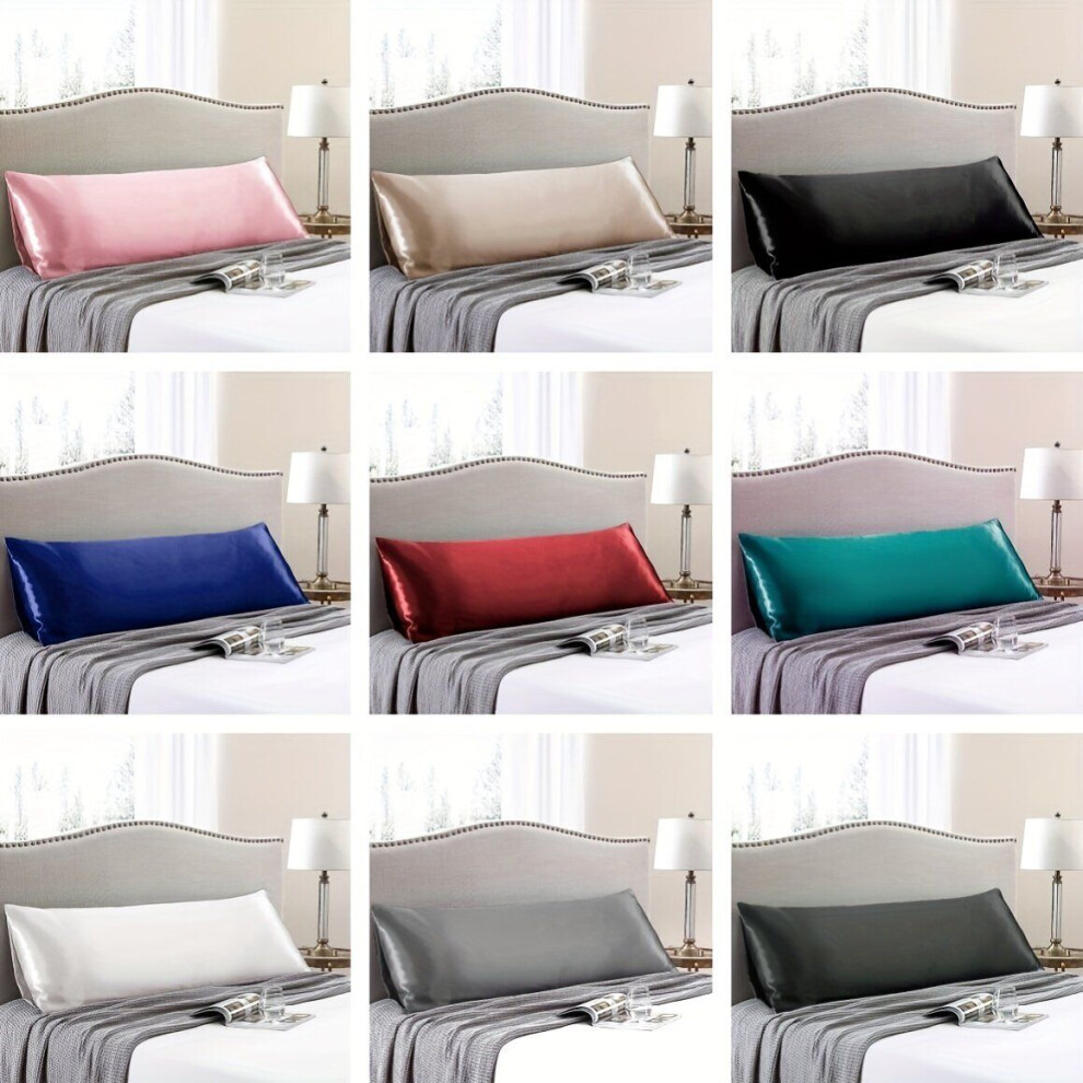 Taie d'oreiller en satin de couleur unie, taie d'oreiller extensible douce et respirante, maquette Š