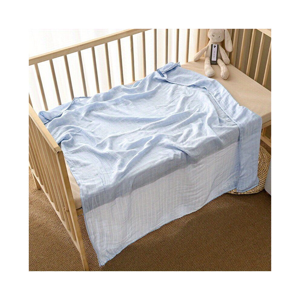 Couverture bébé carrée douce et confortable en fibre de bambou, Dangaus blaunumo