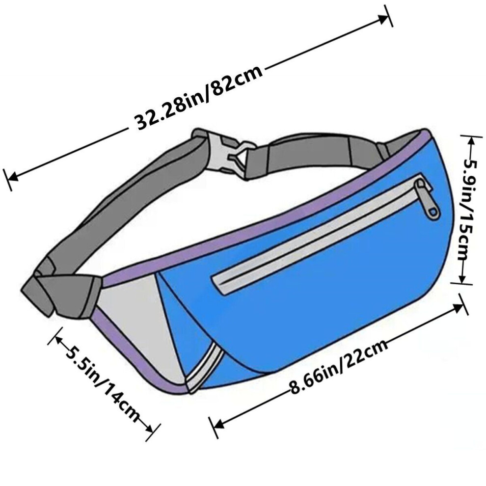 Sac banane de sport réglable avec motif tête de mort – fermeture éclair vert fluo, plusieurs poches.