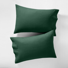 (Plain Green Pillowcase Pack of 2) Luxury Green Bedding Set Duvet Cover Fitted Sheet