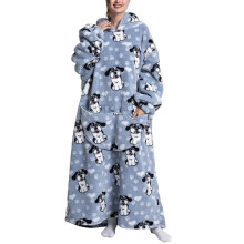 (Big ear dog) Extra Long Fleece Oversized Hoodie Blanket Hooded Wearable Sweatshirt Winter UK