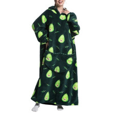 (Pear man) Extra Long Fleece Oversized Hoodie Blanket Hooded Wearable Sweatshirt Winter UK