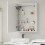 Living And Home Single-Door Bathroom Mirror Cabinet with LED Lighting 3