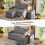 Joolihome L-Shaped Sofa Bed, Adjustable Backrest,Storage,USB 7
