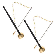 Set of 2 Quote Bells Dharma Ritual Glockenspiel Prayer Instrument for Buddhist Ceremonies Hand Bell Yin Qing