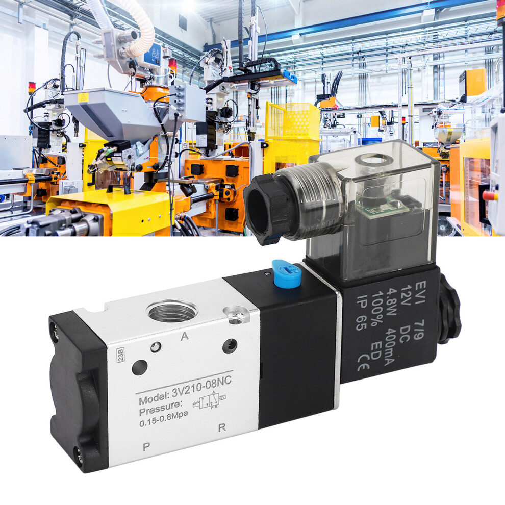 Dc12v 1/4In Npt Pneumatic Solenoid Valve With Self Lubricating Seal 4621338507632