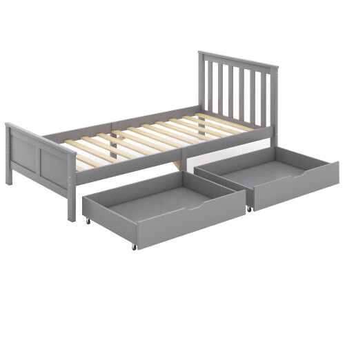 (grey) Storage Bed with Drawers Bed Furniture Frame 2