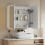 Living And Home Double-Door Bathroom Mirror Cabinet with LED Lighting 3