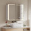 Living And Home Double-Door Bathroom Mirror Cabinet with LED Lighting 1