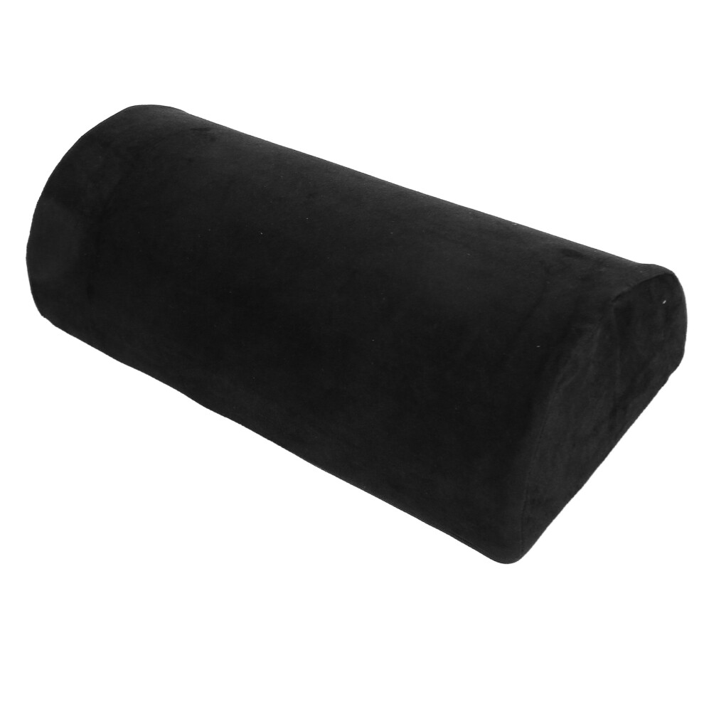Black Memory Foam Half Moon Pillow For Leg Elevation & Lumbar Support
