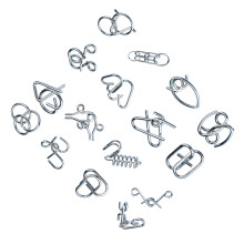 16 Stück Metall-Brain-Teaser-Puzzles Set Verschiedene Formen Verbessert logisches Denken Lock-Puzzle-Spielzeug