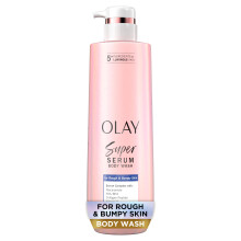 Olay Bump Erasing Body Wash med AHA-serum, eksfolierende mineraler og niacinamid – hydraterer og udglatter grov, ujævn hud, 547 ml