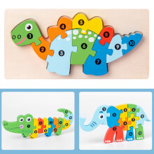 6-teiliges Holz-3D-Puzzle-Set zum Tier-Matching