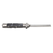 Switchblade Comb Automatic Stainless Steel Pocket Hair Beard Moustache Pen