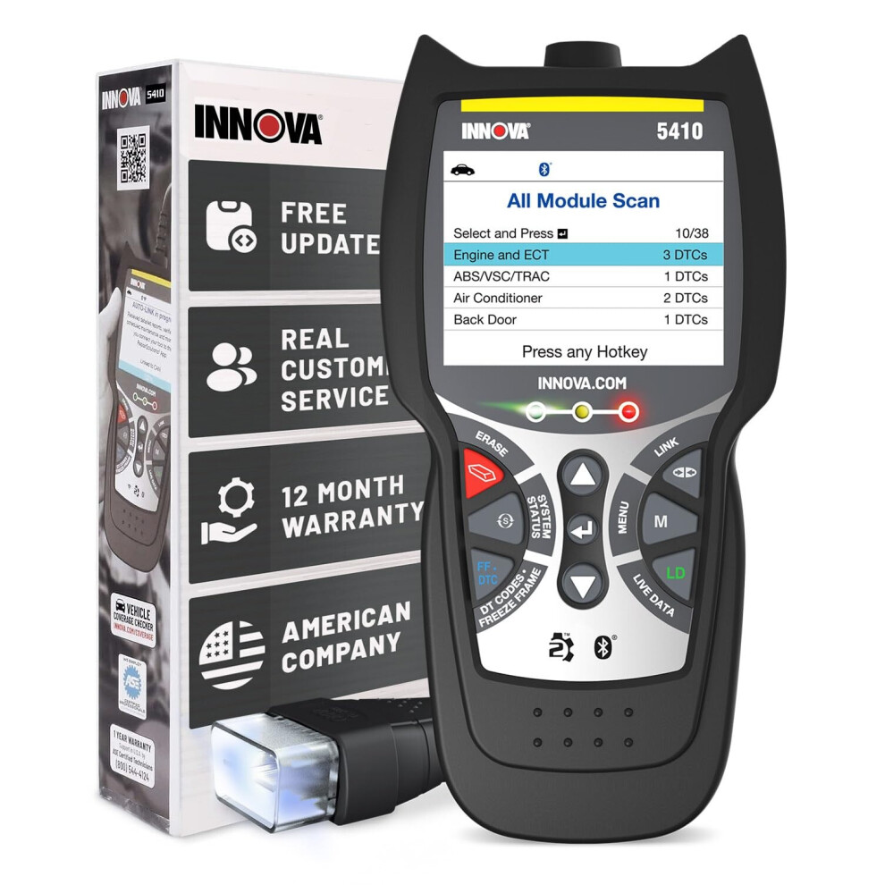 INNOVA 5410 All-System OBD2 Scan Tool - Read/Erase Check Engine ABS SRS and Transmission Codes