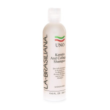 La-Brasiliana Uno keratin- och kollagen-schampo - Natriumfritt, Återställer glans och mjukhet för kemiskt behandlat hår, 250 ml