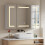 Living And Home Triple-Door Bathroom Mirror Cabinet with LED Lighting 1