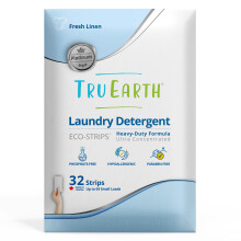 Tru Earth Platinum - Feuilles de lessive ultra-résistantes - Jusqu'à 64 brassées (32 feuilles) Parfum linge frais - Formule ultra-concentrée - Fe