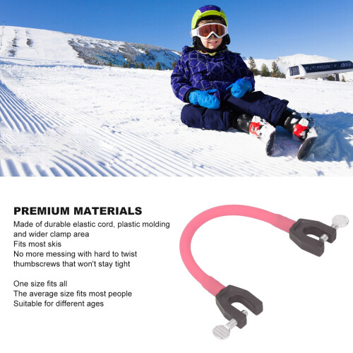 Pink Ski Tip Connector for Kids - Durable Portable Training Aid 2