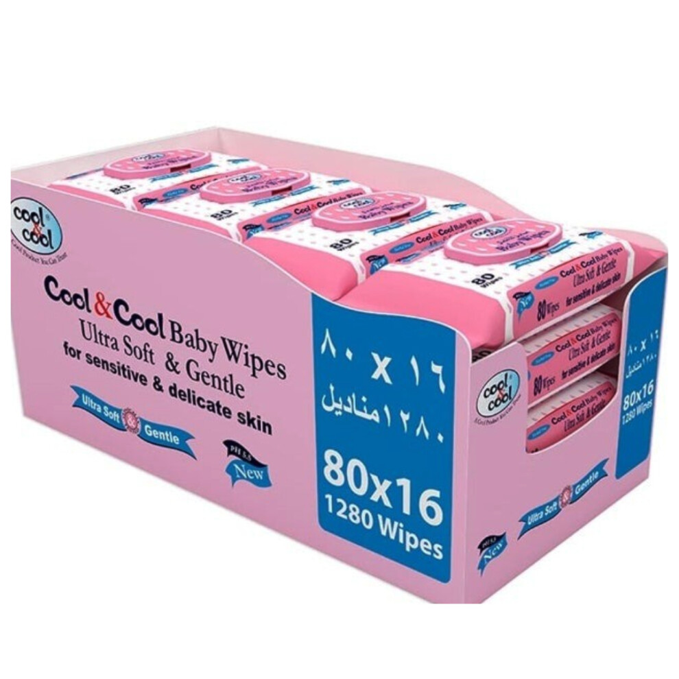 Baby Wipes Ultra Soft & Gentle Cleansing Wipes for babies - 80 x 16 Wipes