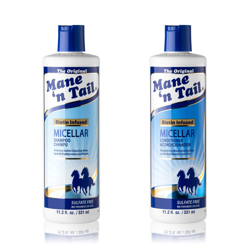?A?T? ?A? ???? Mane 'N Tail Micellar Sulfate Free Shampoo And Conditioner Biotin Infused 11.2 Ounce Each