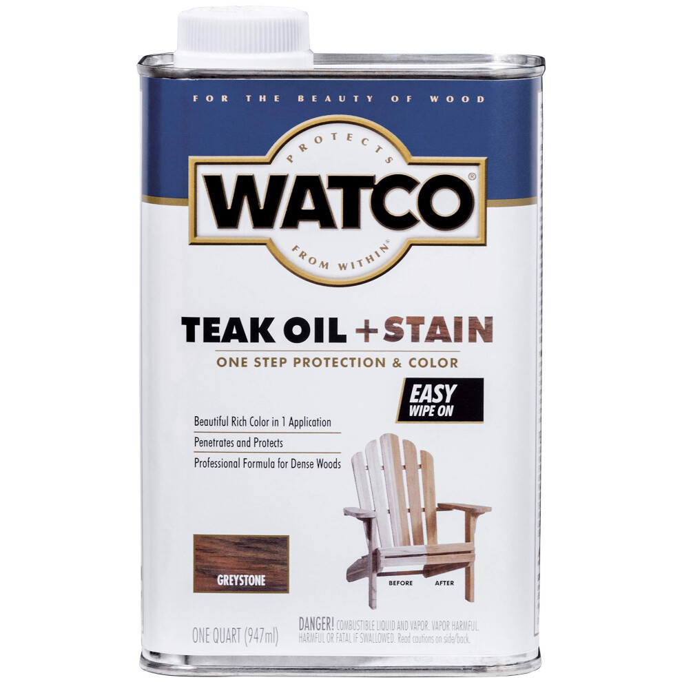 Watco 348759 Oil en teck Plus colorant Quart Greystone