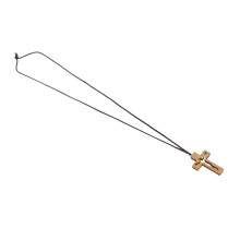 Holz-Kreuz-Halskette mit hohlem Zentrum - handgefertigt, Unisex