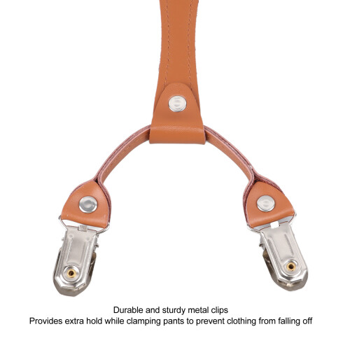 Men's Dark Coffee Double Layer Elastic Heavy Duty Suspenders, Adjustable 2