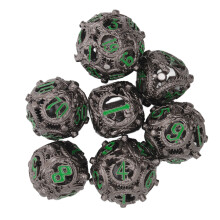 7-teiliges Kupfer-Hohlwürfel-Set, tragbar, Schwarz/Grün