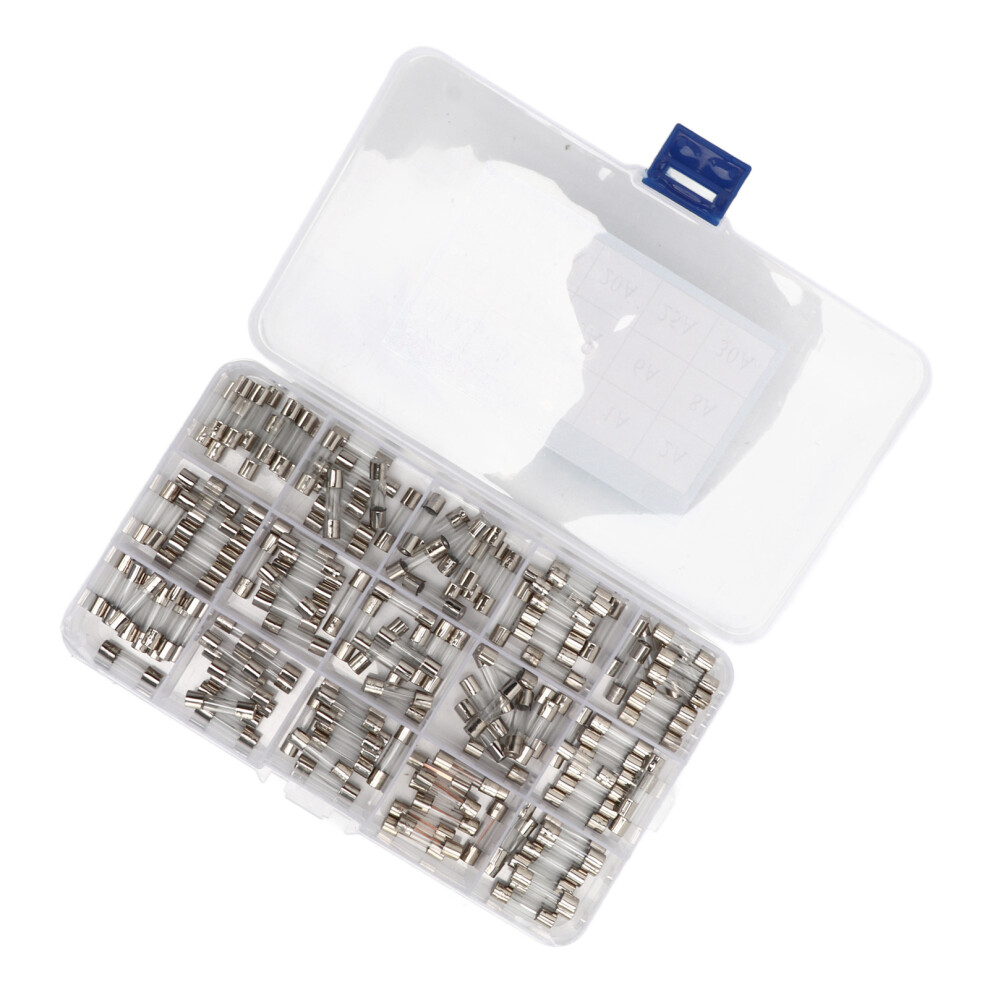 Assorted Glass Fuse Tube Kit 150Pcs 0.1A-30A 5X20mm For Circuit Safety 6901338531423