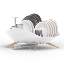 carrotez Dish Drying Rack with Swivel Spout - Rustproof, Durable Dish Drainer for Countertop, Easy Installation - UDGMGMCWH05