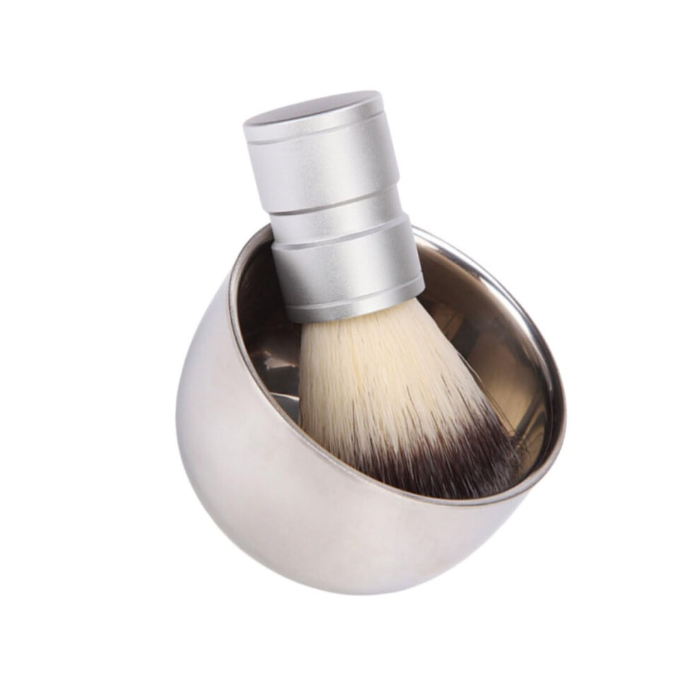 Shaving Bowl Stainless Steel For Men With Shaving Brush Travel Kit