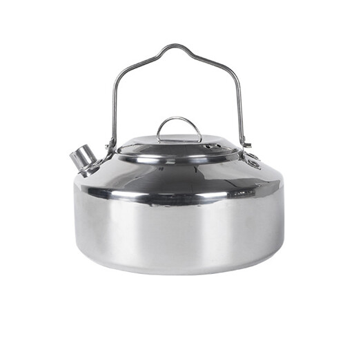 Stainless Steel Camping Kettle 1L Locking Handle Portable Teapot Silver 2
