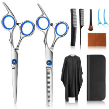 Hair cutting Scissors Kits 10 Pcs Stainless Steel Hairdressing Shears