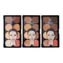 Ruby Kisses 3D Cream Contour Artist Set 3-pak: 8-nuancer blendbare kontur-paletter til alle hudtoner (Lyse, Lys Medium, Mellem Mørk)