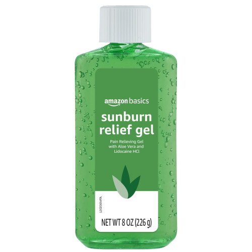 Amazon Basics Gel Ανακούφισης από Ηλιακά Εγκαύματα με Aloe Vera, 8 oz (1 τεμάχιο)
